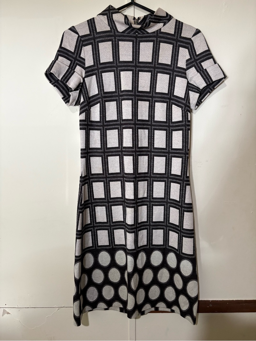 Etcetera Black and Grey Geometric Dress